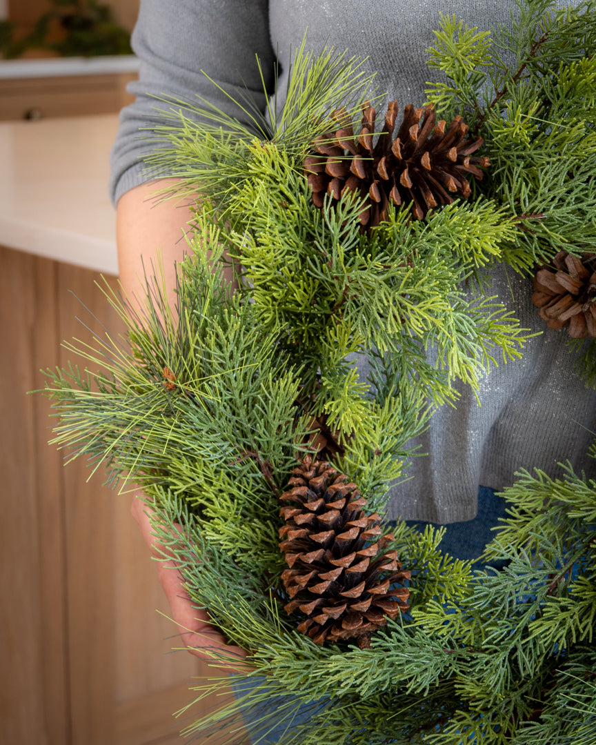 Realistic Pine & Cedar Wreath
