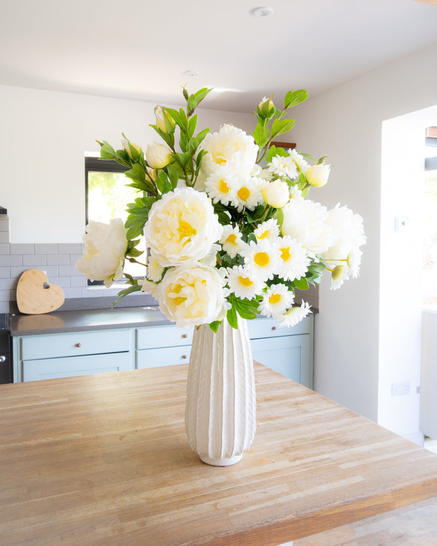White Peony & Daisy Bouquet