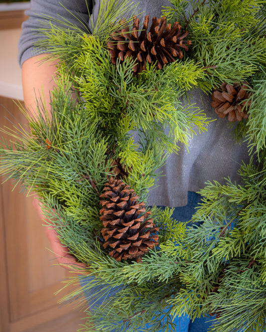 Realistic Pine & Cedar Wreath
