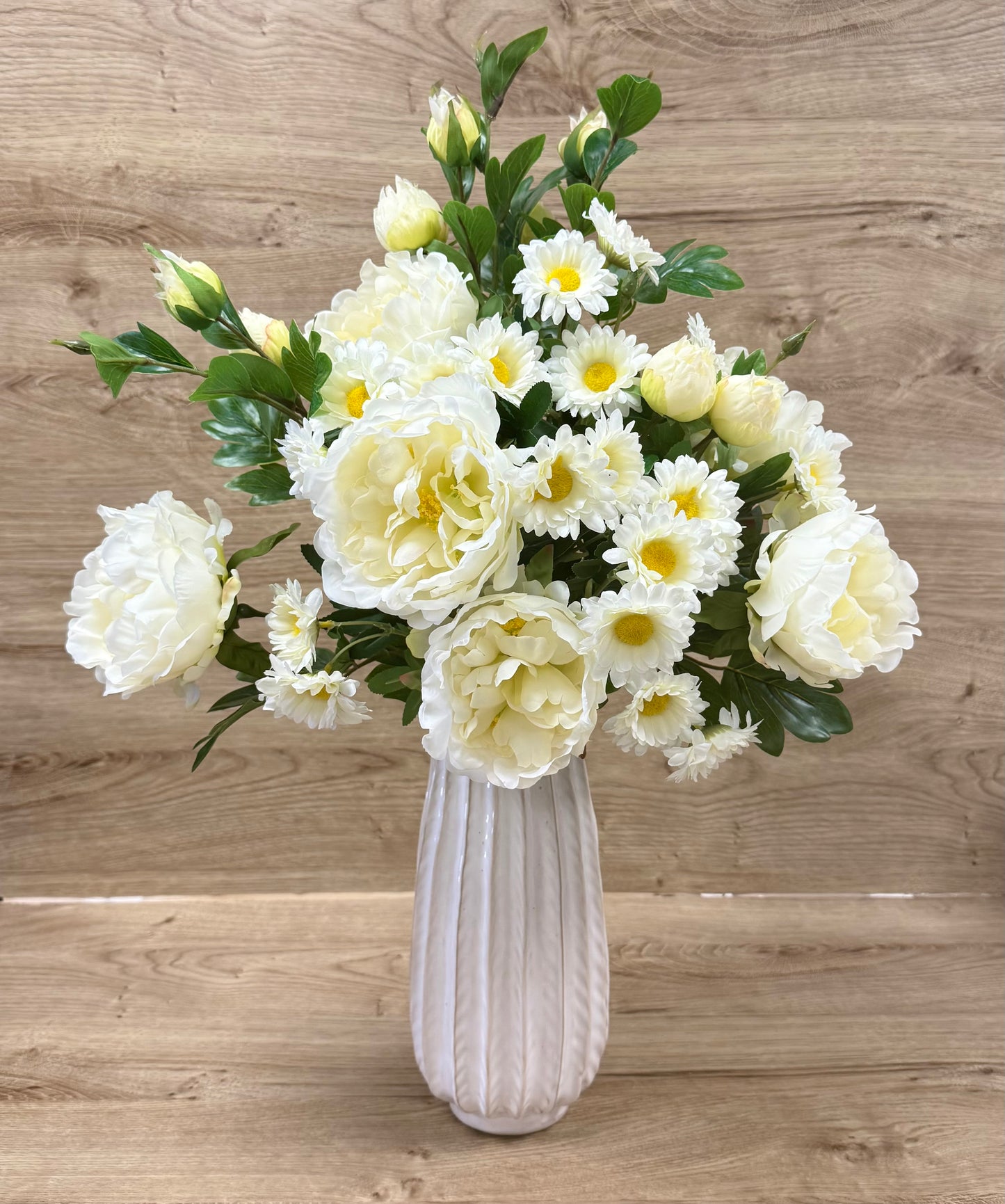 White Peony & Daisy Bouquet
