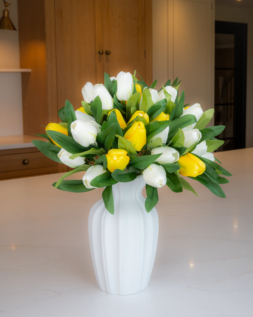 Large Tulip Posy - Yellow & Cream