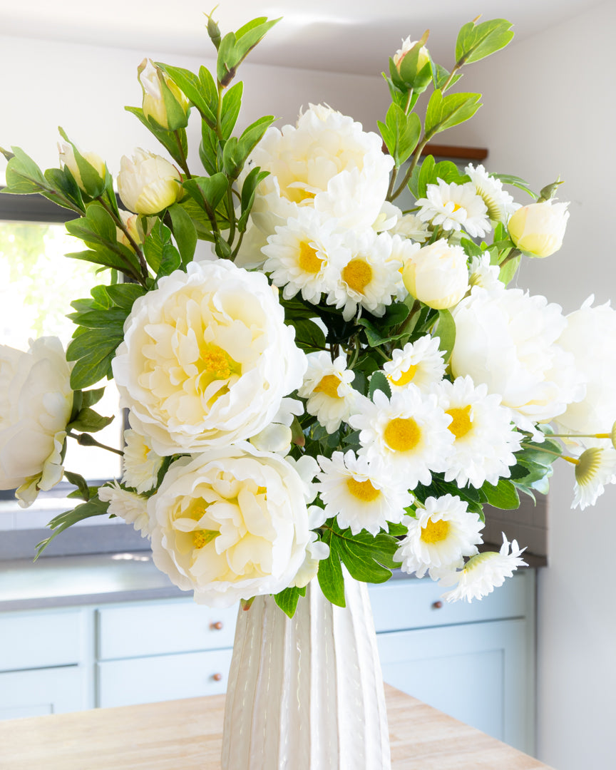 White Peony & Daisy Bouquet