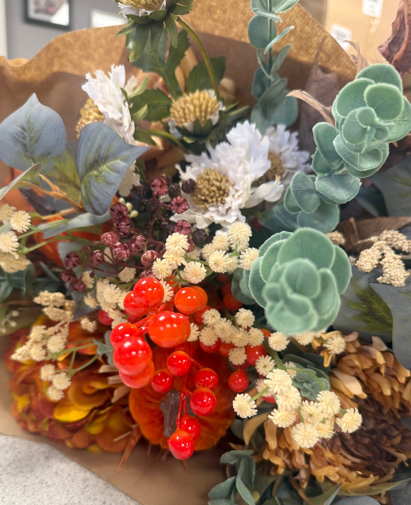 Autumn Orange Pumpkin Bouquet