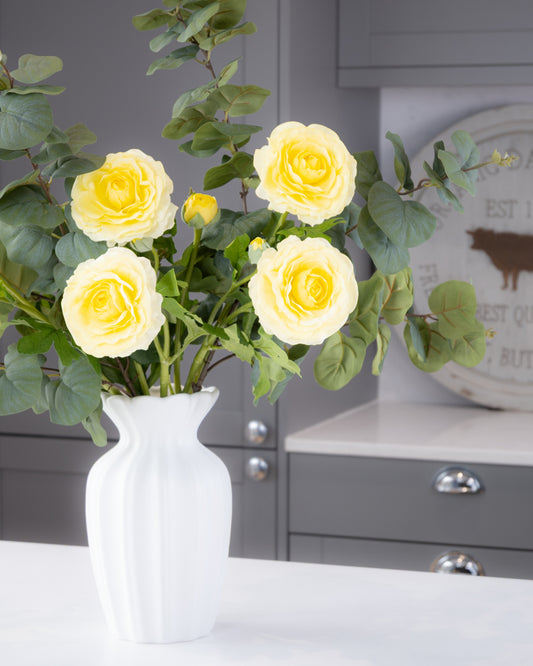 Real-Touch Garden Rose Stem - Lemon