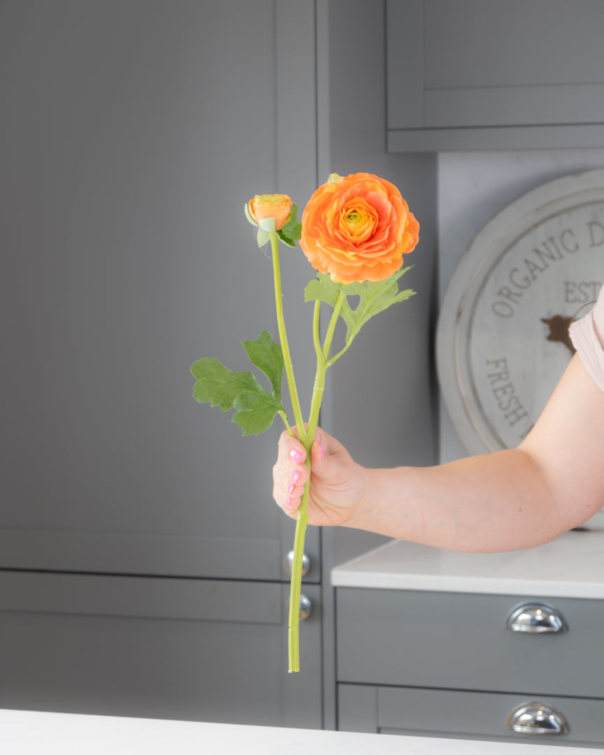 Real-Touch Ranunculus Stem - Orange