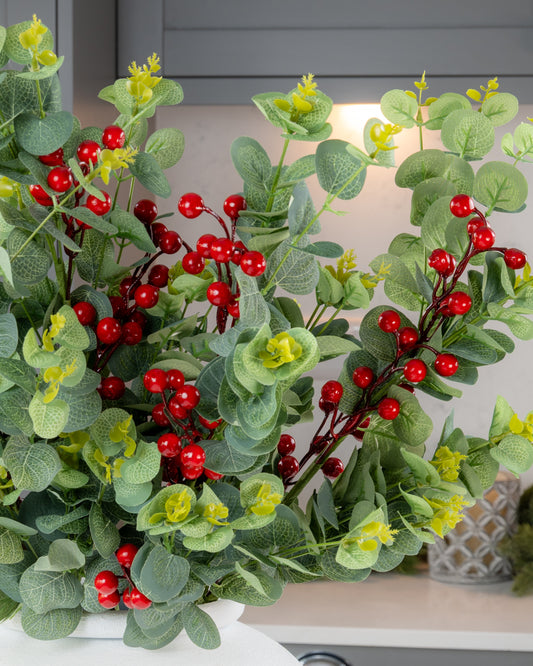 Winter Berry and Eucalyptus Stem