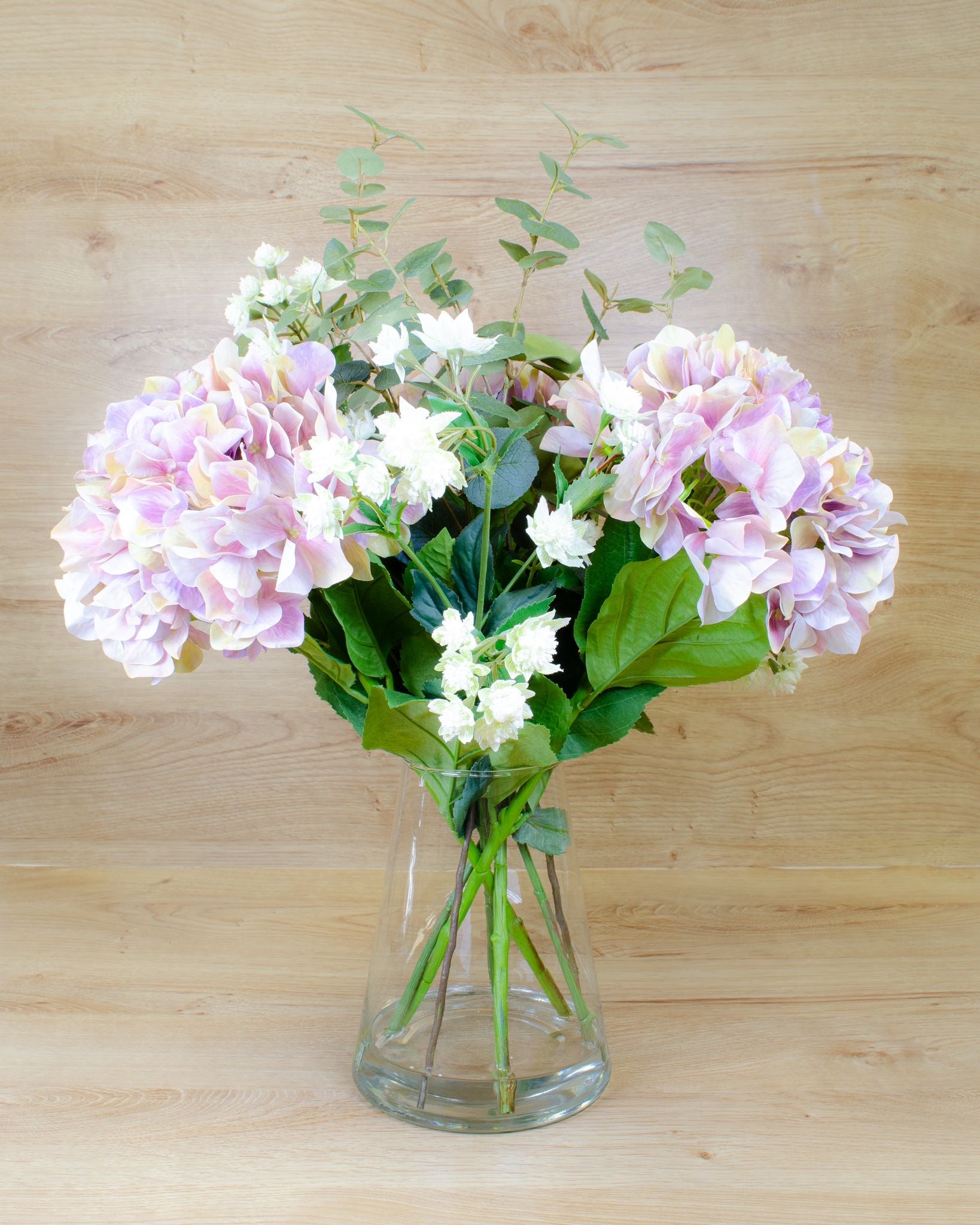 Lilac Hydrangea & Meadow Flowers in Vase