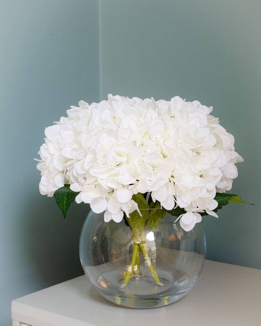 White Hydrangea Fishbowl