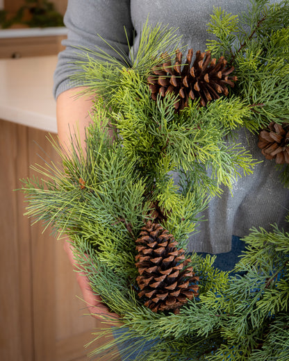 Realistic Pine & Cedar Wreath