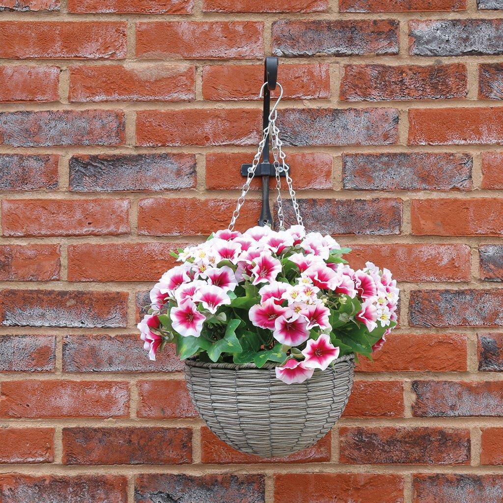 Pink & White Petunia Hanging Basket