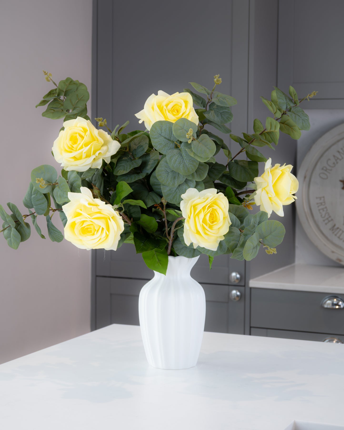Real-Touch Garden Rose Stem - Lemon