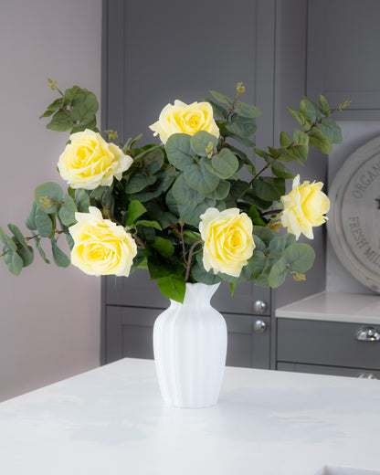 Real-Touch Garden Rose Stem - Lemon