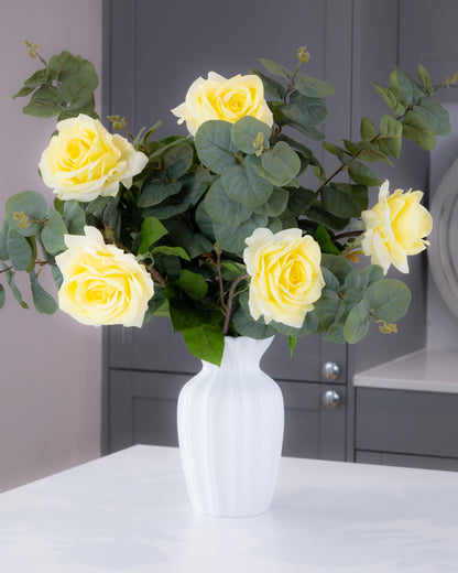 Real-Touch Garden Rose Stem - Lemon