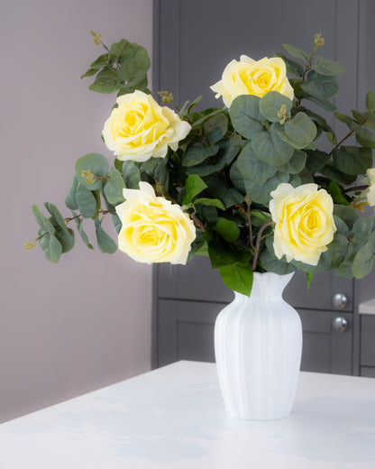 Real-Touch Garden Rose Stem - Lemon