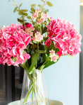 Load image into Gallery viewer, Pink Hydrangea & Meadow Flowers in Vase
