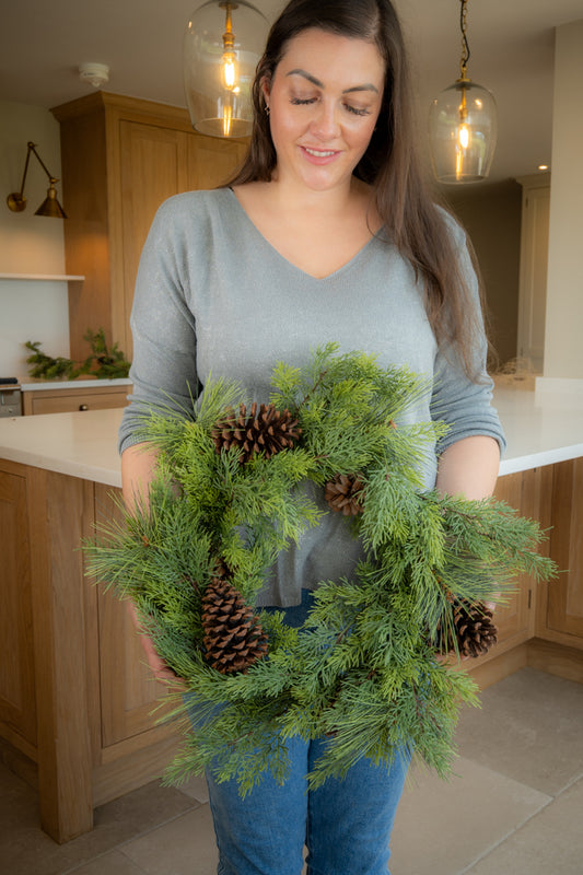 Realistic Pine & Cedar Wreath