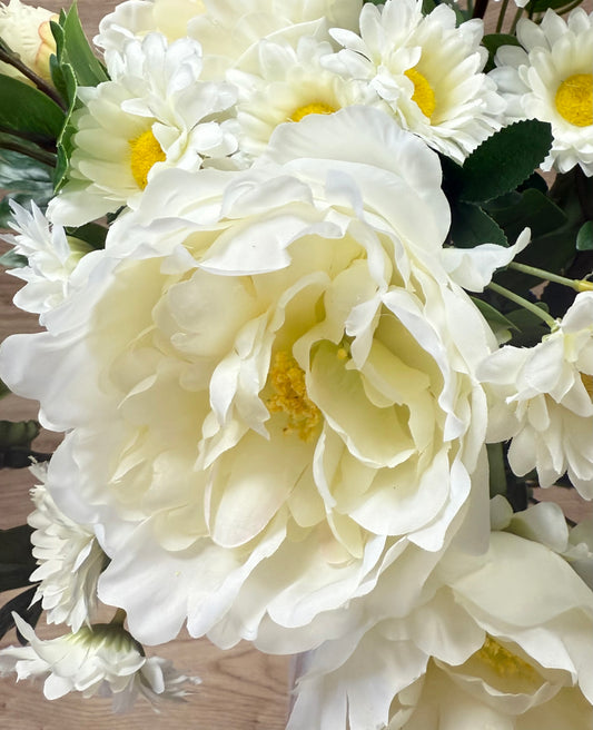 White Peony & Daisy Bouquet