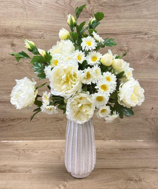 White Peony & Daisy Bouquet