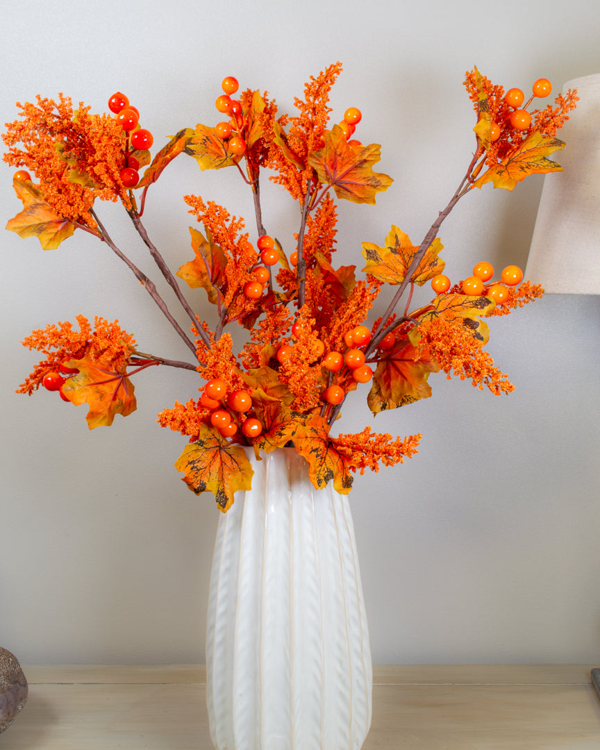 Autumn Leaf & Wheat Stem