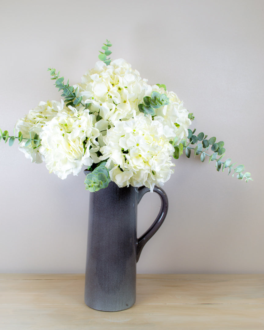 White Hydrangea Bouquet & Jug Bundle