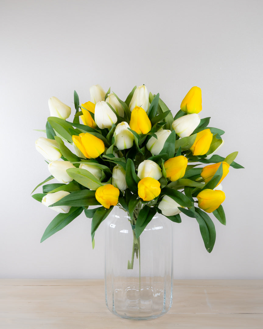 Large Tulip Posy - Yellow & Cream