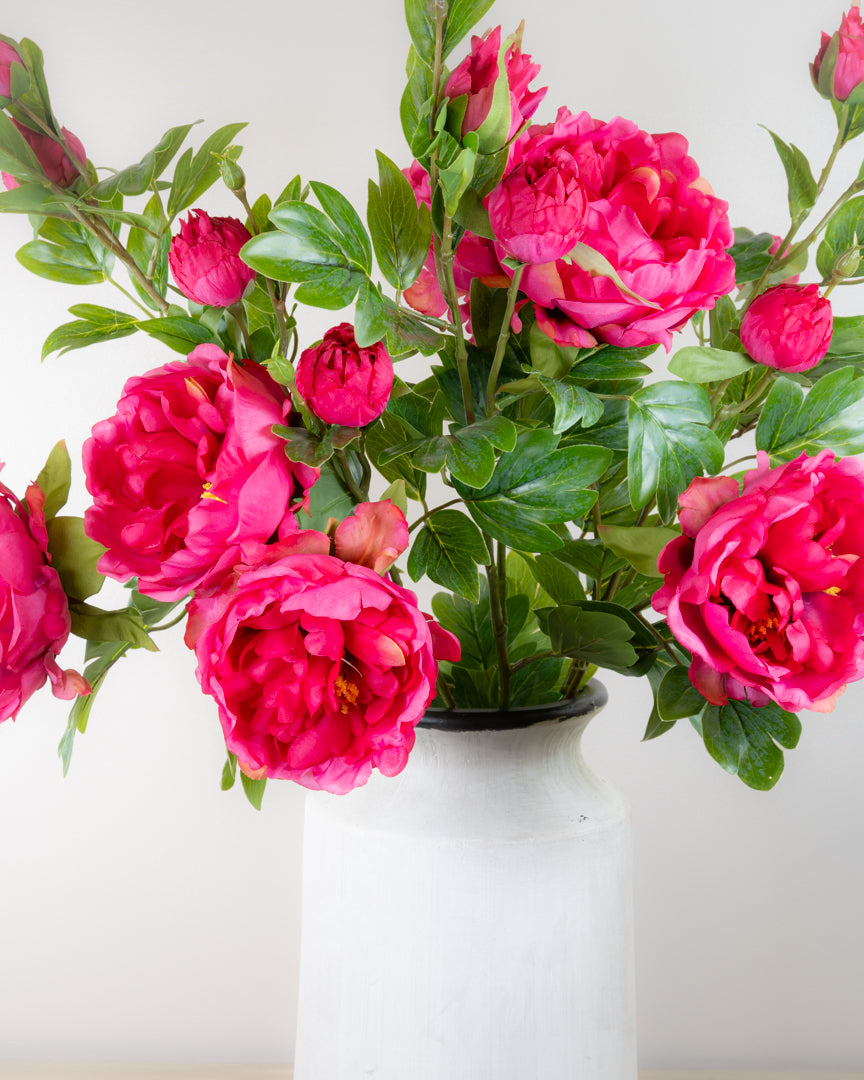 Large Peony Spray (5 x flower heads) Pink