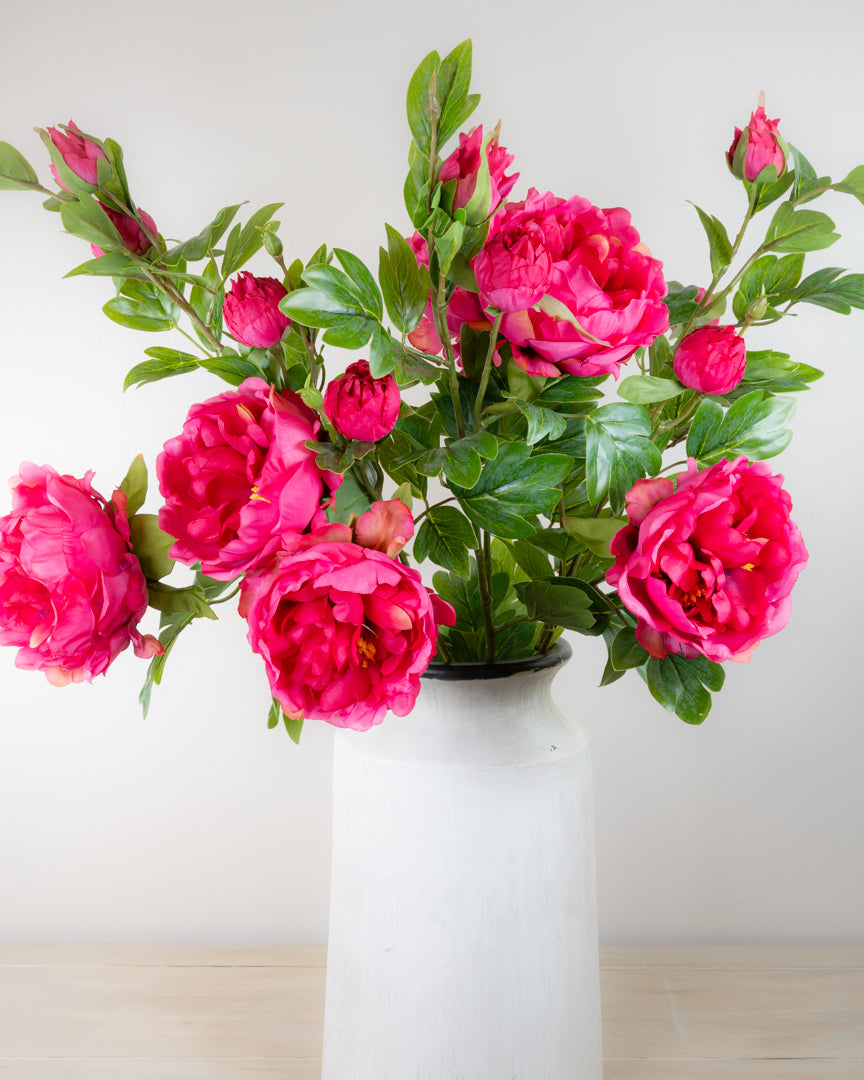 Large Peony Spray (5 x flower heads) Pink