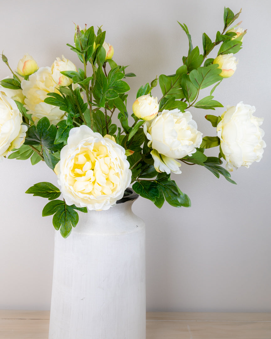 Large Peony Spray (5 x flower heads) Cream