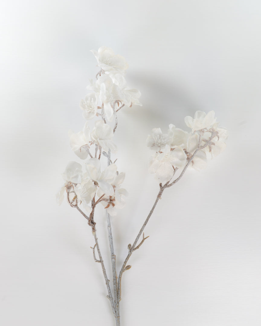 Frosted White Blossom Spray