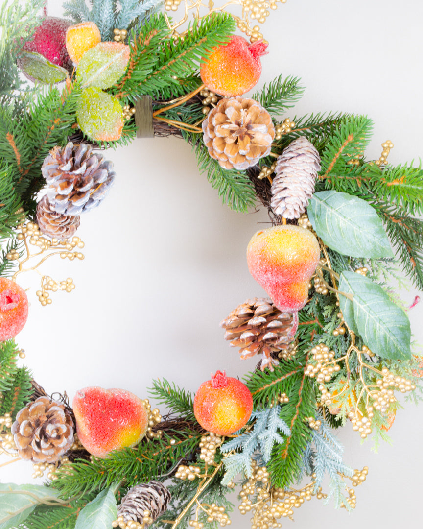 Frosted Fruit & Fir Wreath