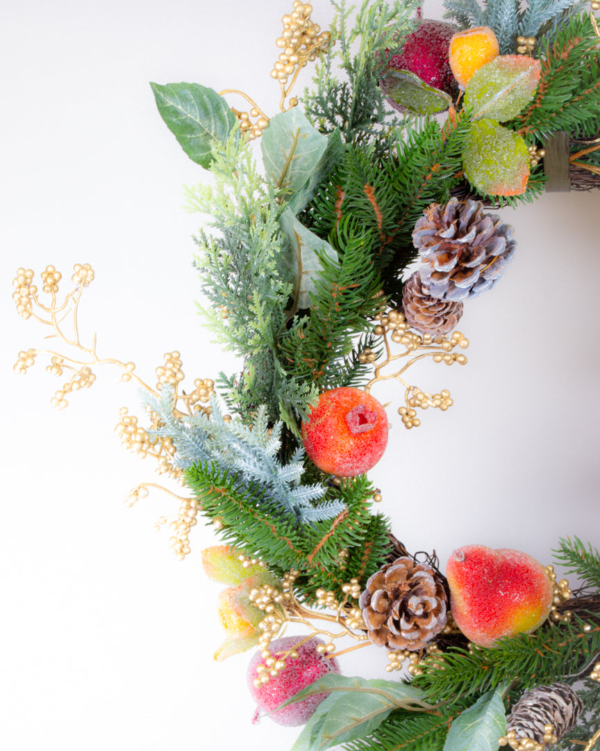 Frosted Fruit & Fir Wreath