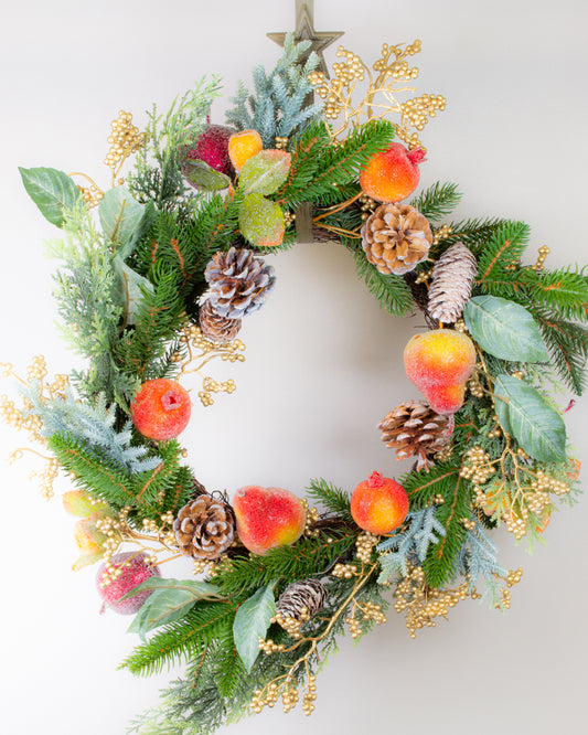 Frosted Fruit & Fir Wreath