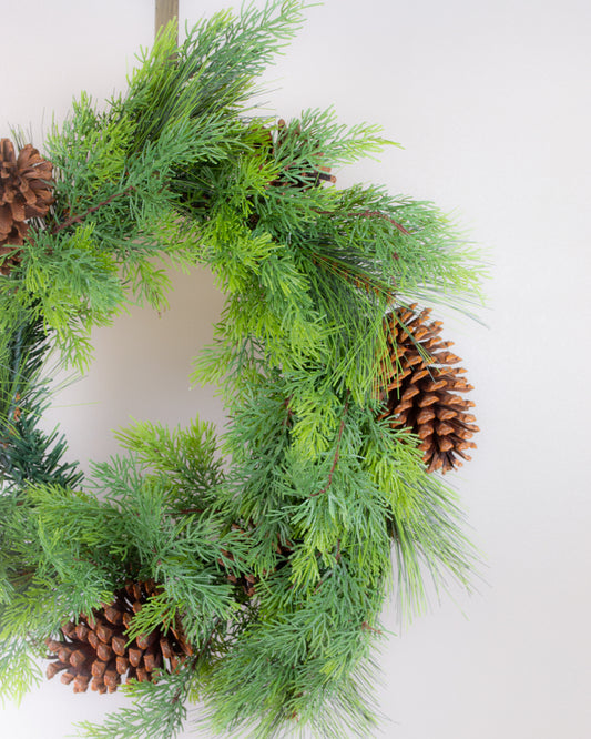 Realistic Pine & Pinecone Wreath