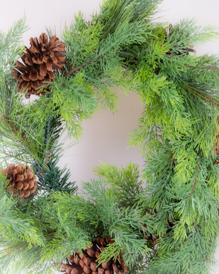 Realistic Pine & Pinecone Wreath