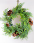 Load image into Gallery viewer, Realistic Pine & Pinecone Wreath
