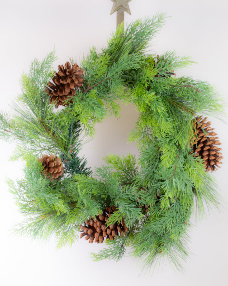 Realistic Pine & Pinecone Wreath