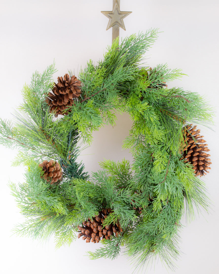 Realistic Pine & Pinecone Wreath