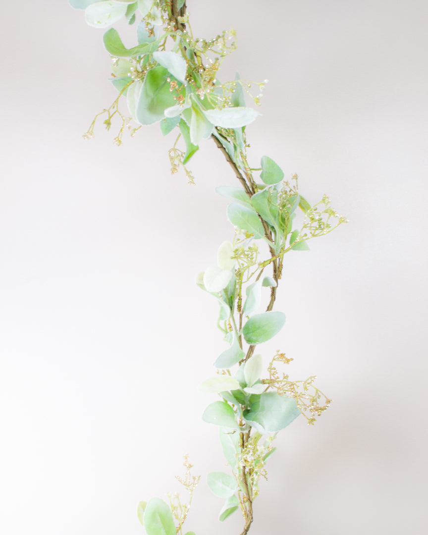 Lambs Ear & Wax Flower Garland