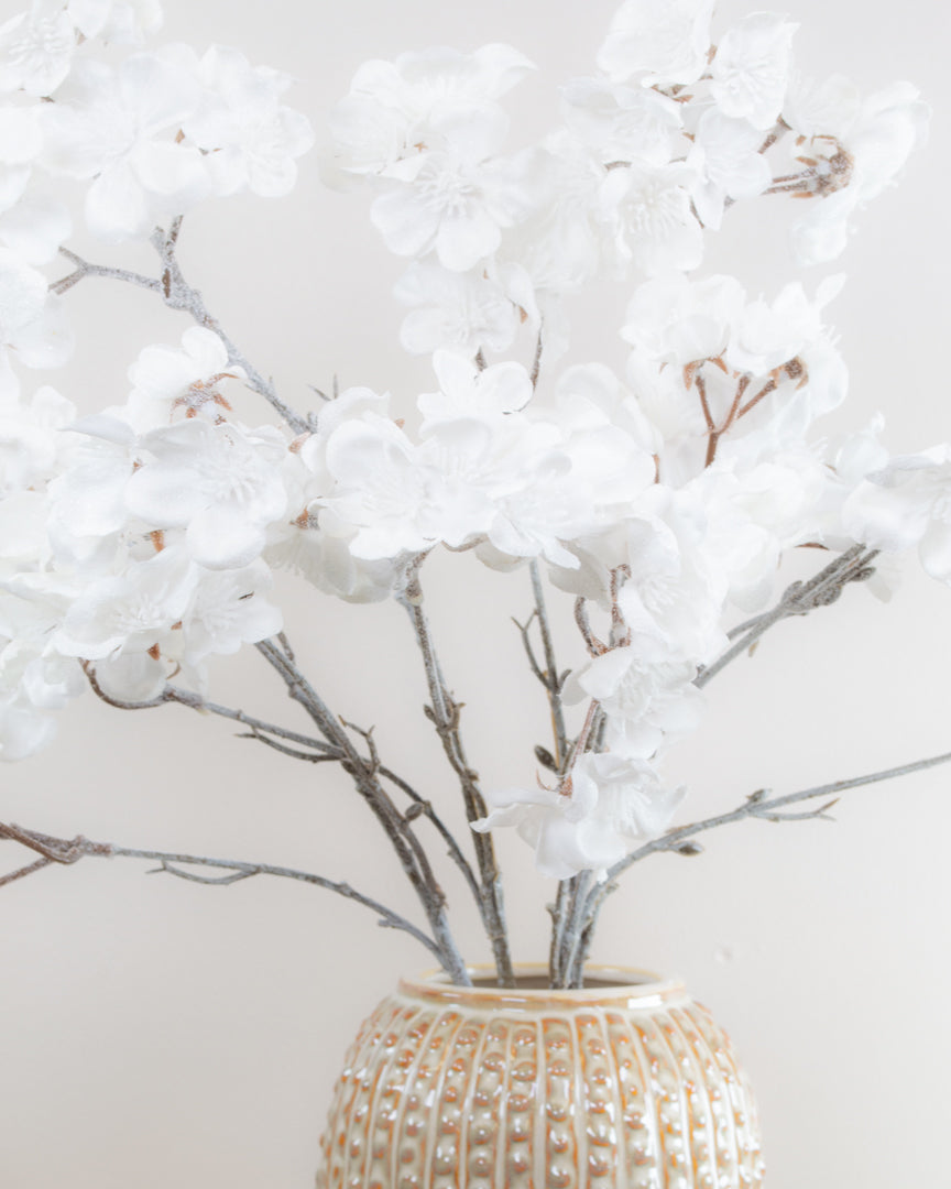 Frosted White Blossom Spray