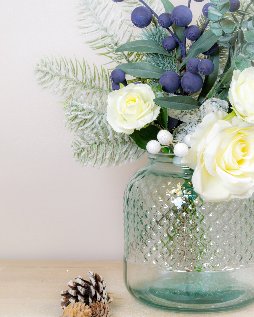 Patterned Glass Hurricane Vase