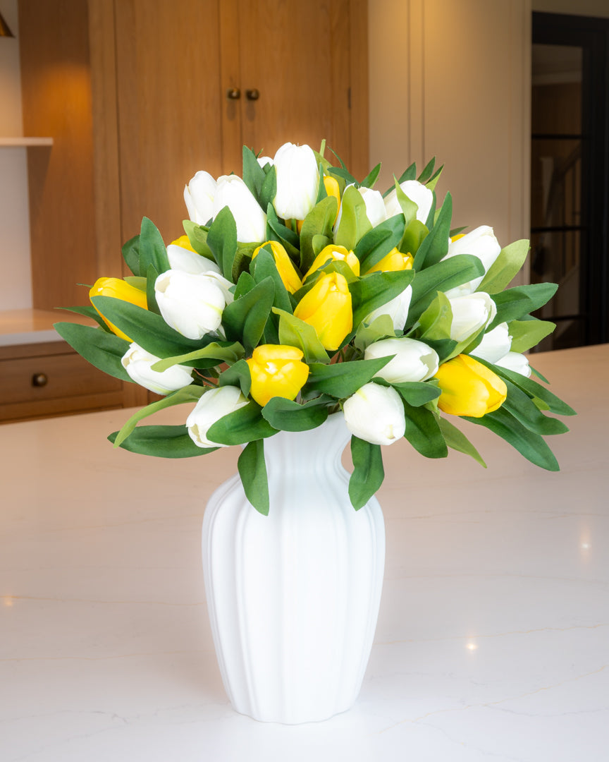 Large Tulip Posy - Yellow & Cream