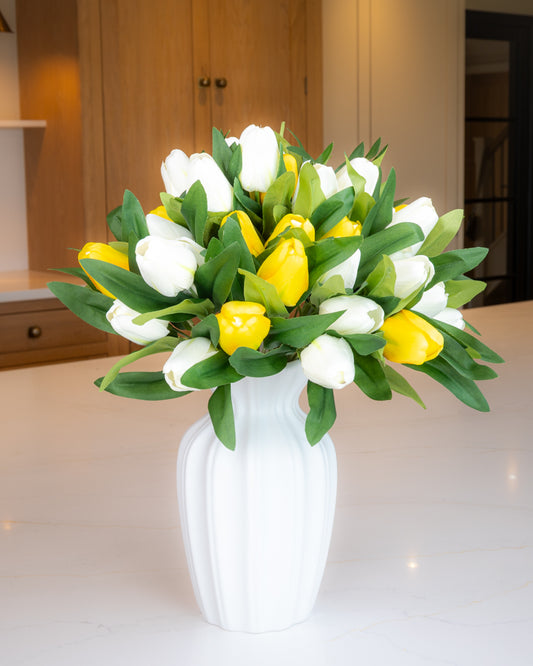 Large Tulip Posy - Yellow & Cream