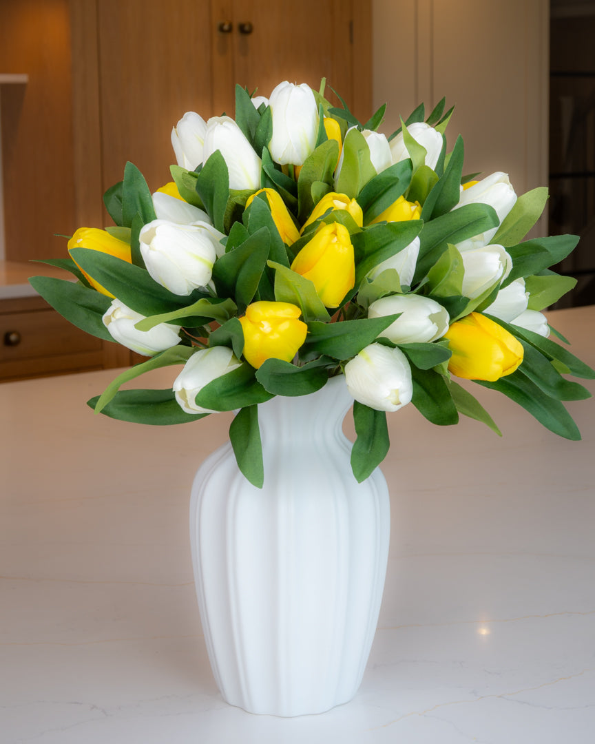 Large Tulip Posy - Yellow & Cream