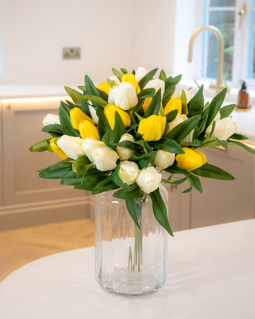 Large Tulip Posy - Yellow & Cream