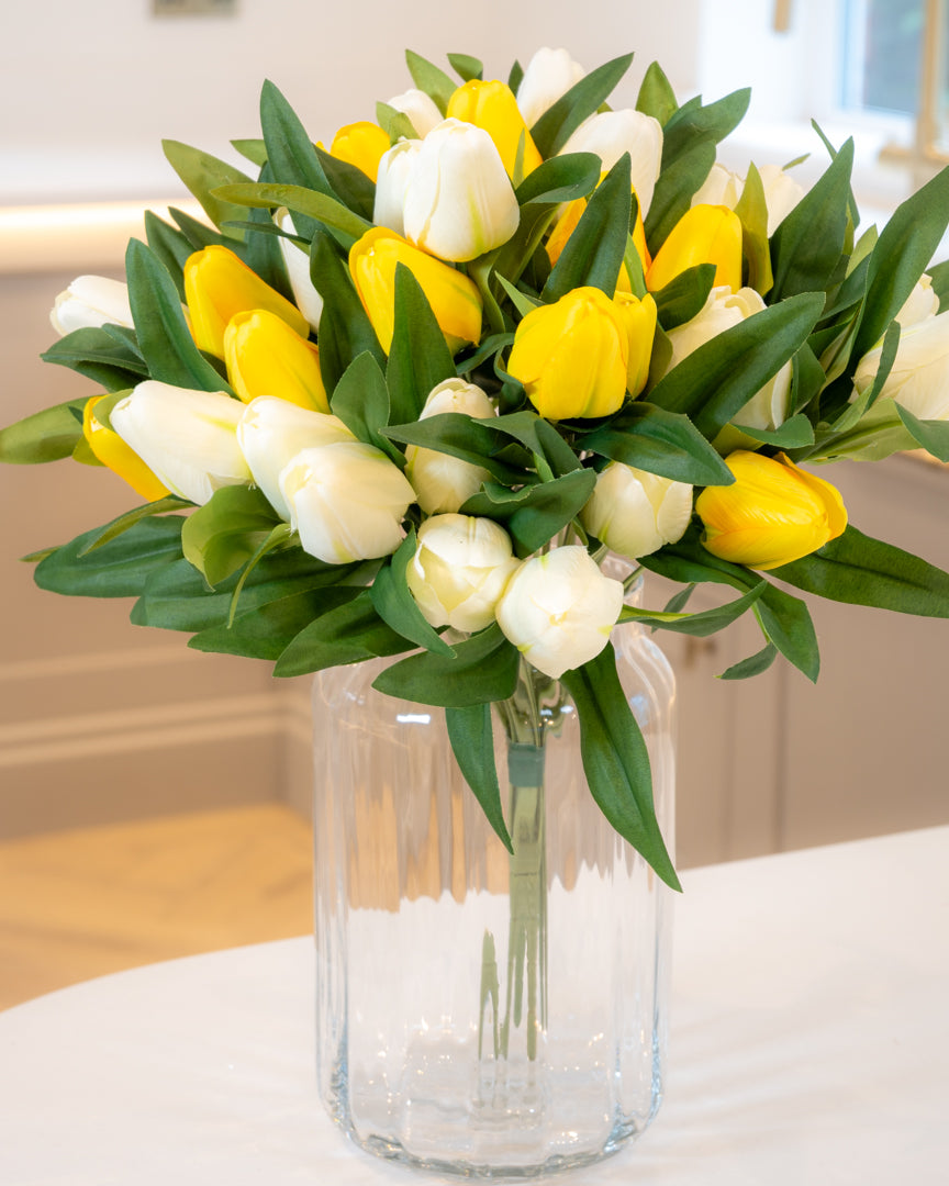 Large Tulip Posy - Yellow & Cream