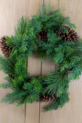 Load image into Gallery viewer, Realistic Pine & Pinecone Wreath
