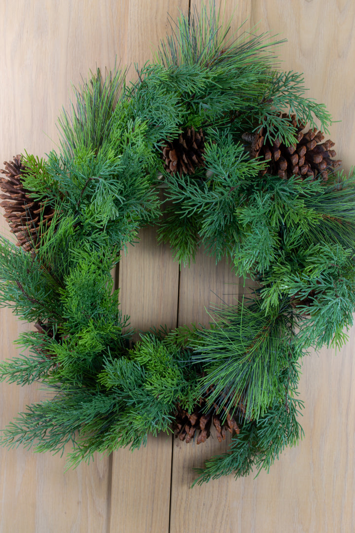 Realistic Pine & Pinecone Wreath