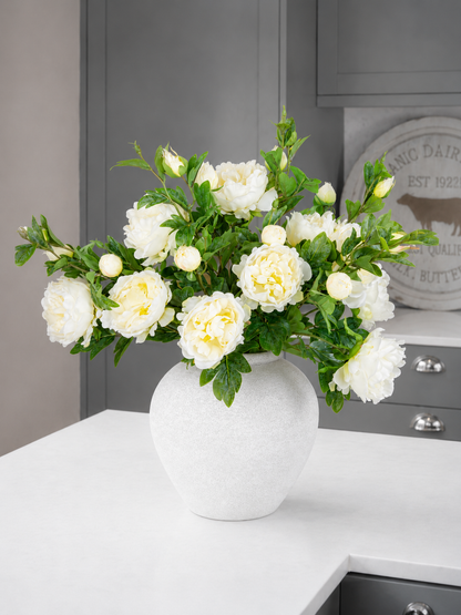 Large Peony Spray - Cream