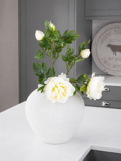 Large Peony Spray - Cream