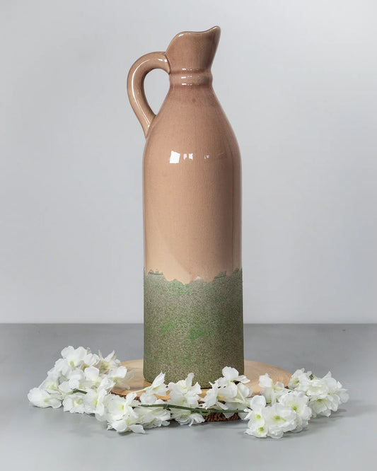 Tall Blush Stone Jug